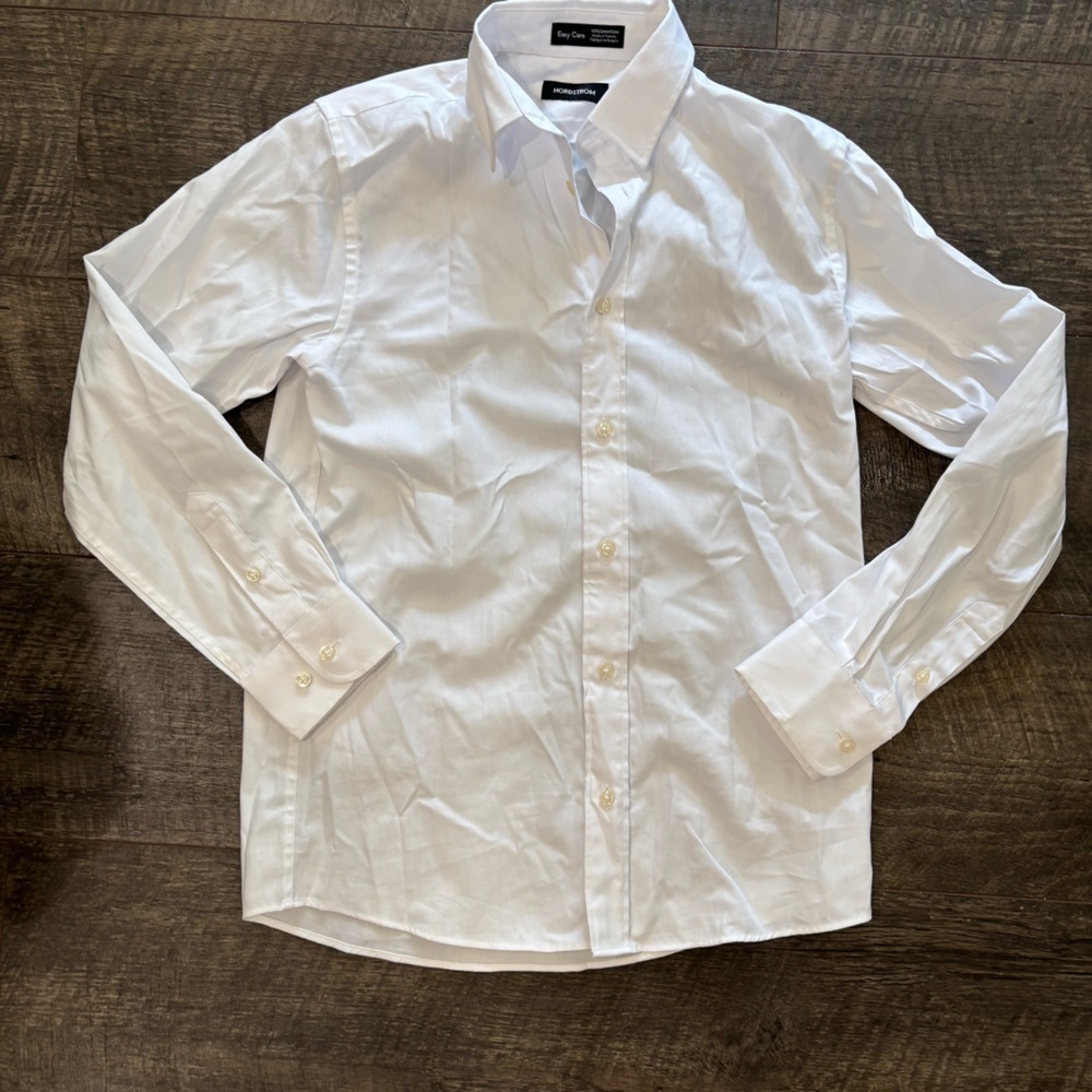 Nordstrom Boys 14 Long Sleeved White Dress Shirt